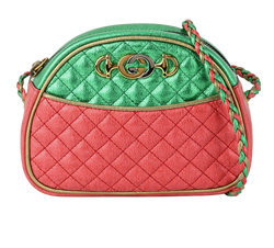 Mini Trapuntata Crossbody, Leather, Red/Green/Gold, 2149, DB, 3*